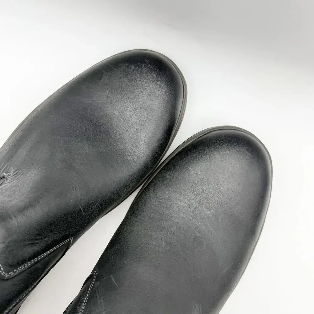 Propet Mens Brock Ankle Boots Size 14 M EU 48 Black Leather Dual Zipper EUC